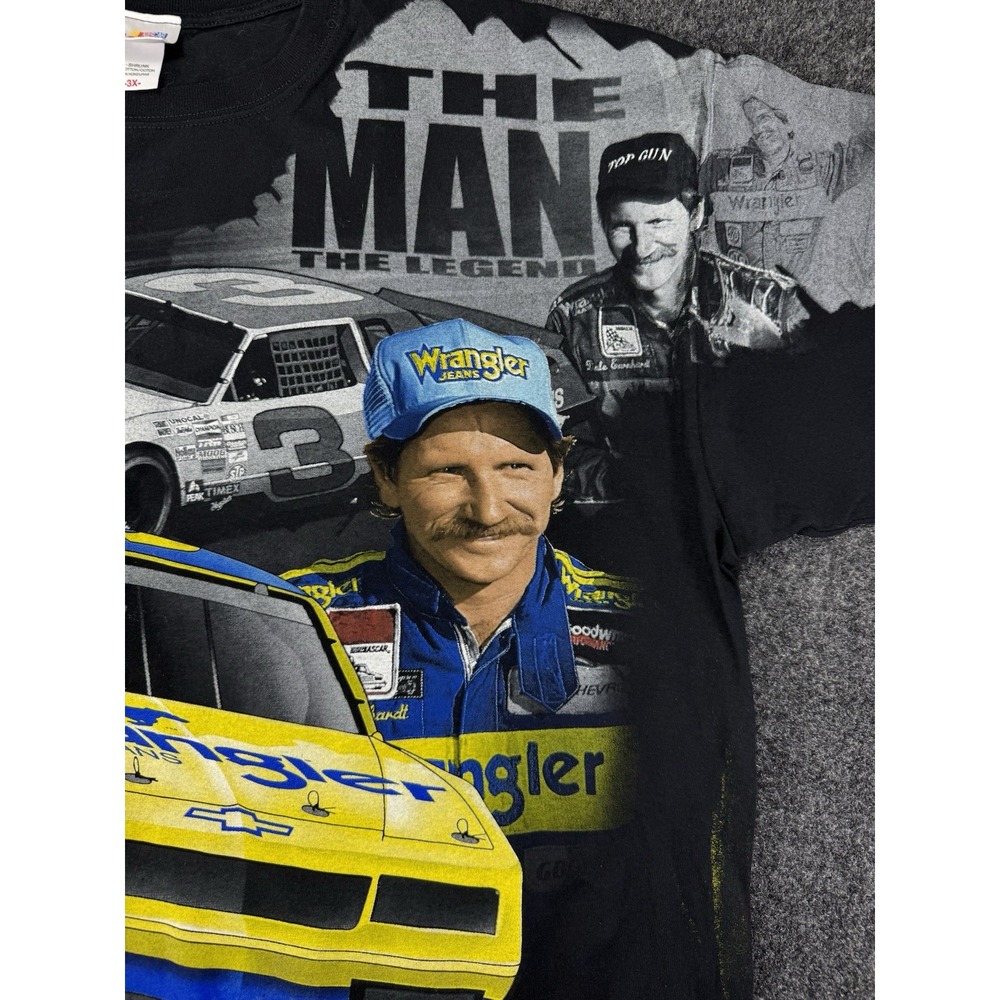 Dale Earnhardt Jr & Sr NASCAR Wrangler #3 Hall of Fame T-Shirt 3XL Chase Auth - Picture 2 of 11